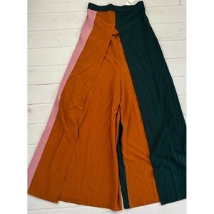 NWT‎ Maeve by Anthropologie Strapless Colorblock Wide Leg Jumpsuit Size Medium